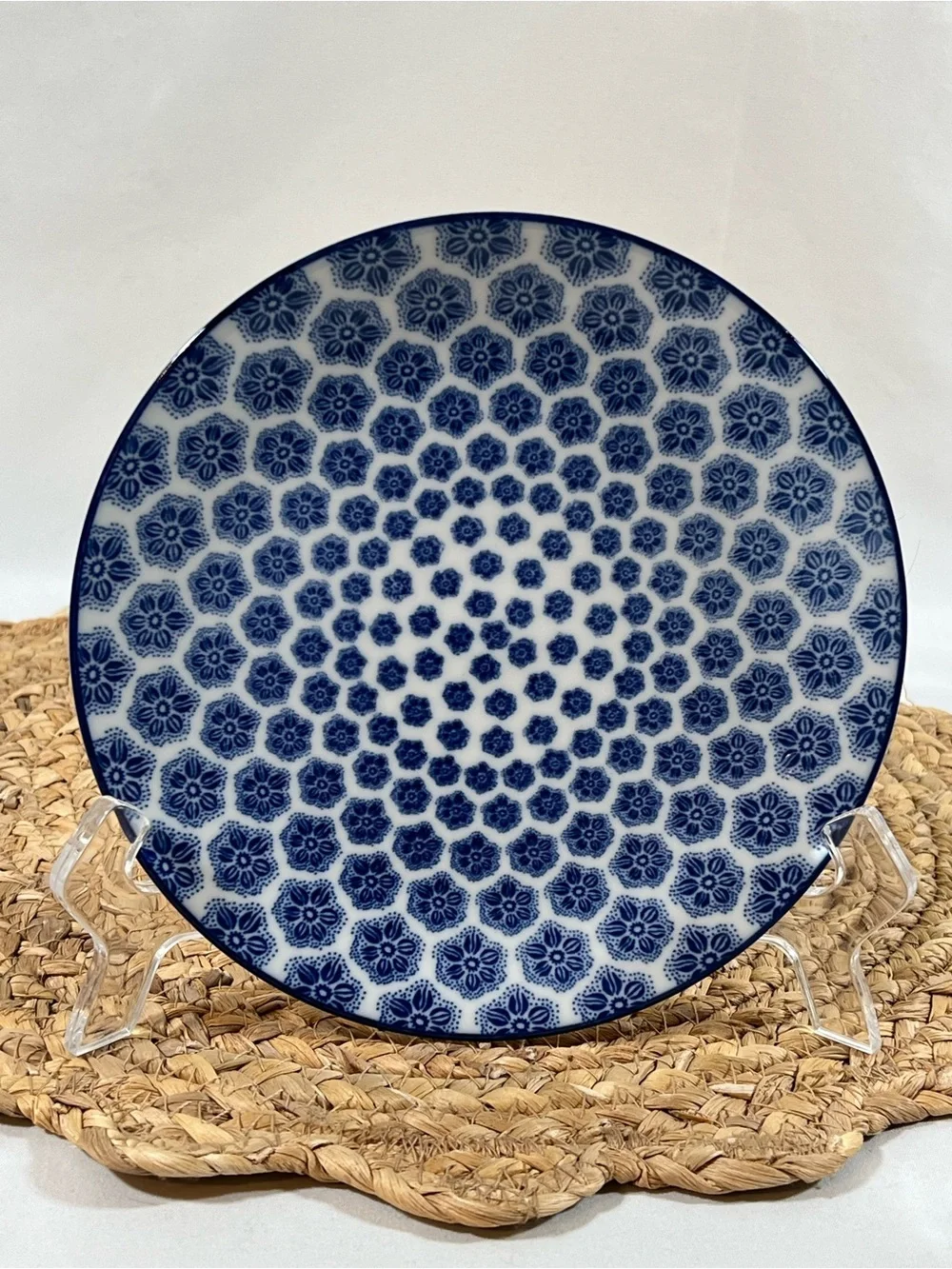 IKEA ENTUSIASM Side Plate Dessert Wall Art patterned blue & white 7